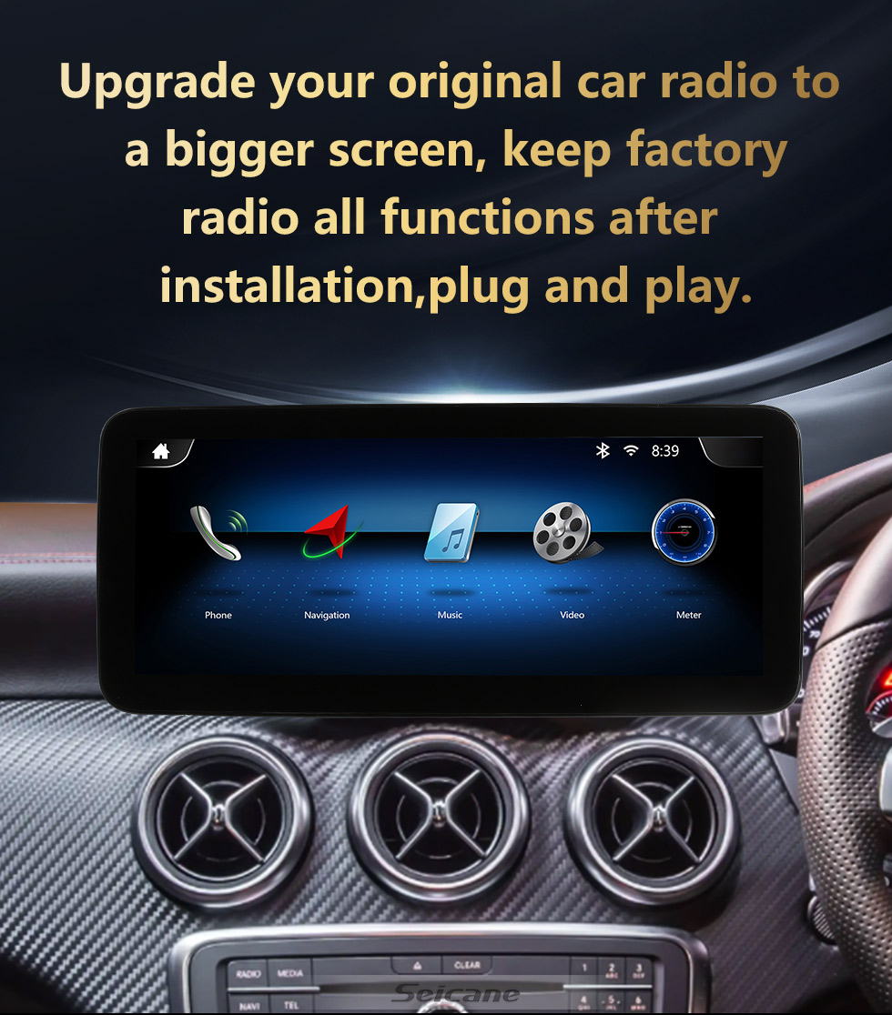 Seicane Rádio Android Carplay de 12,3 polegadas para 2012-2015 2016 2017 2018 2019 Mercedes A Class W176 A160 180 A200 A250 A260 GLA X156 GLA200 GLA220 GLA260 CLA C117 CLA180 CLA200 CLA220 CLA260 Rádio Sistema de Navegação GPS Com Toque HD tela bluetooth