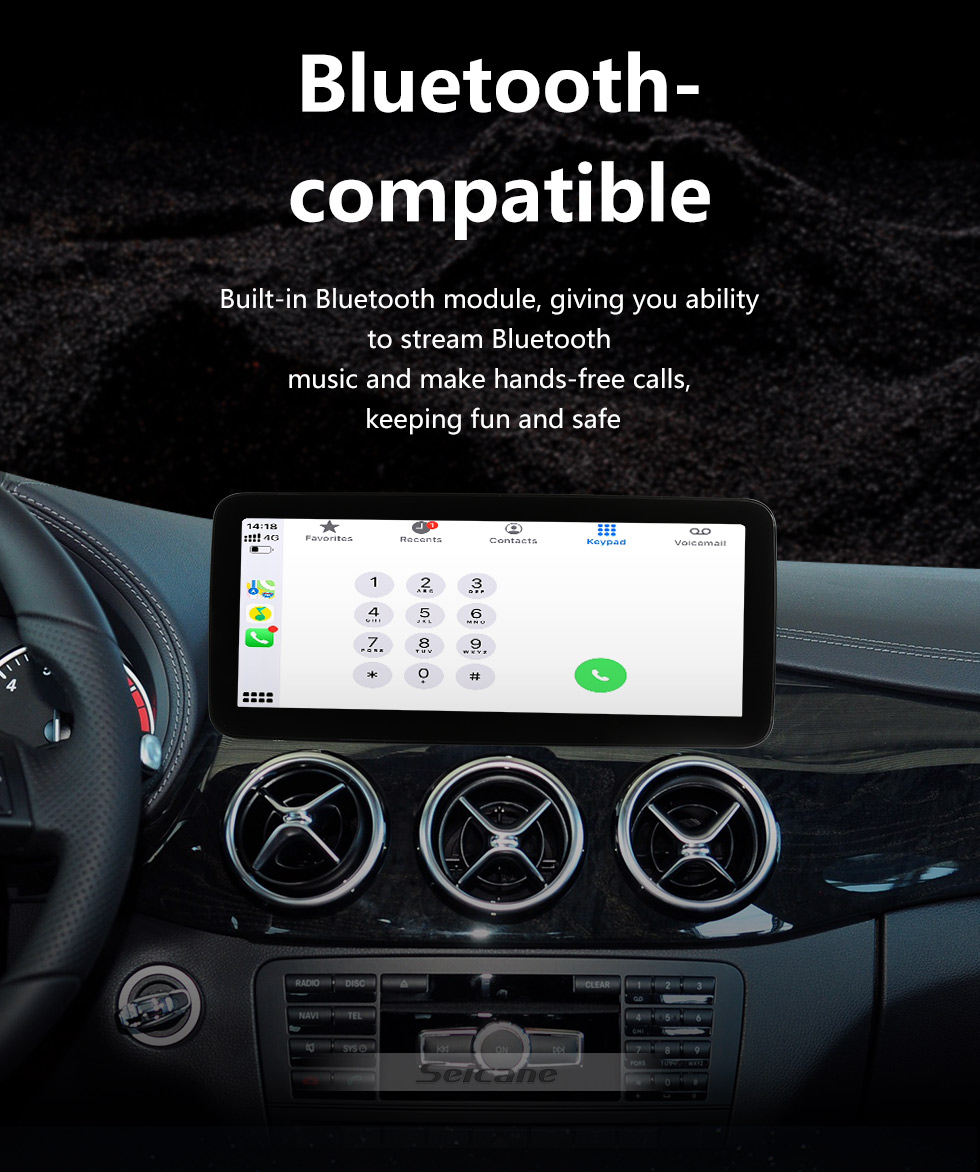 Seicane Carplay Android 11.0 HD Touchscreen de 12,3 polegadas para 2013-2015 2016 2017 2018 Mercedes Classe B W246 B180 B200 B220 B250 B260 Sistema de navegação GPS por rádio com Bluetooth