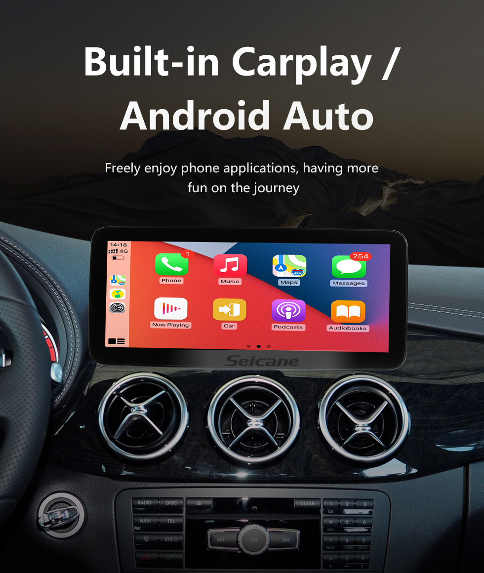 Seicane Carplay Android 11.0 HD с сенсорным экраном 12,3 дюйма для 2013-2015 2016 2017 2018 Mercedes B Class W246 B180 B200 B220 B250 B260 Радио GPS-навигационная система с Bluetooth