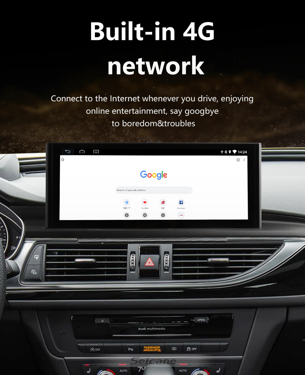 Seicane 12,3-дюймовый Android 11.0 для 2005-2017 2018 2019 Audi A6 A7 автомобильная стереосистема Bluetooth HD с сенсорным экраном Carplay GPS-навигационная система