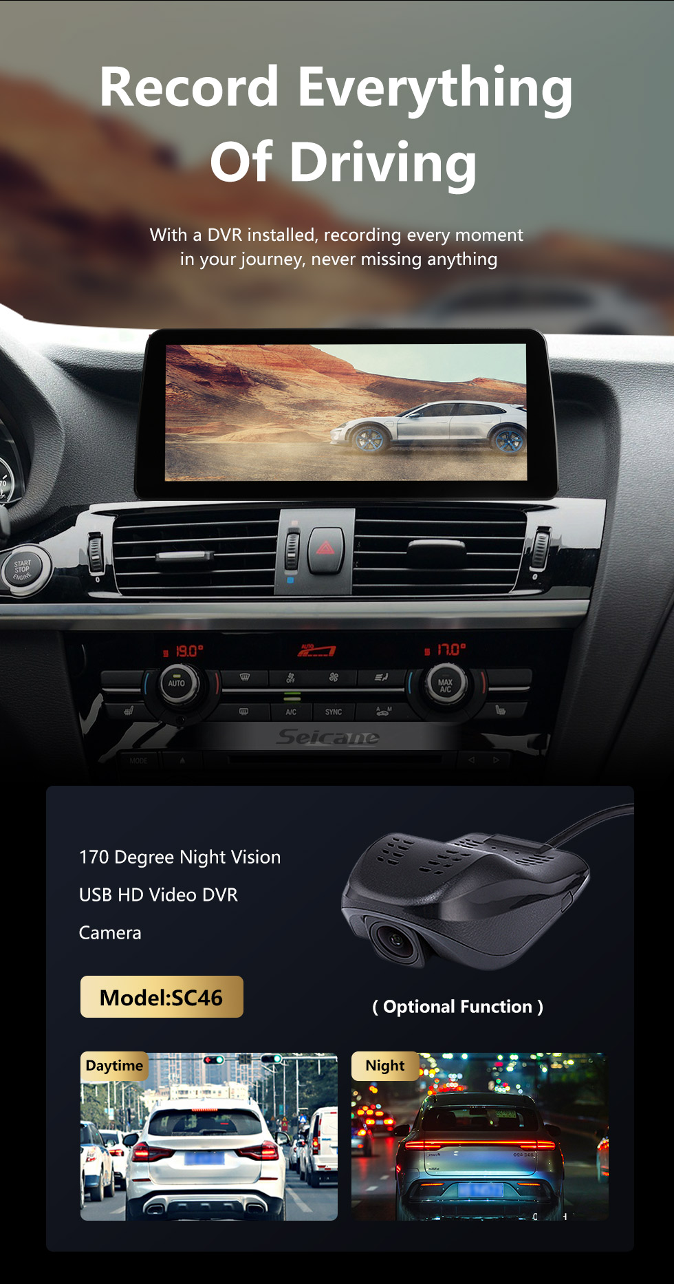 Seicane Сенсорный экран HD 12,3 дюйма для 2011-2019 2020 2021 2022 BMW X3 X4 F25 F26 CIC Радио Android 11.0 Система GPS-навигации с поддержкой Bluetooth Carplay TPMS