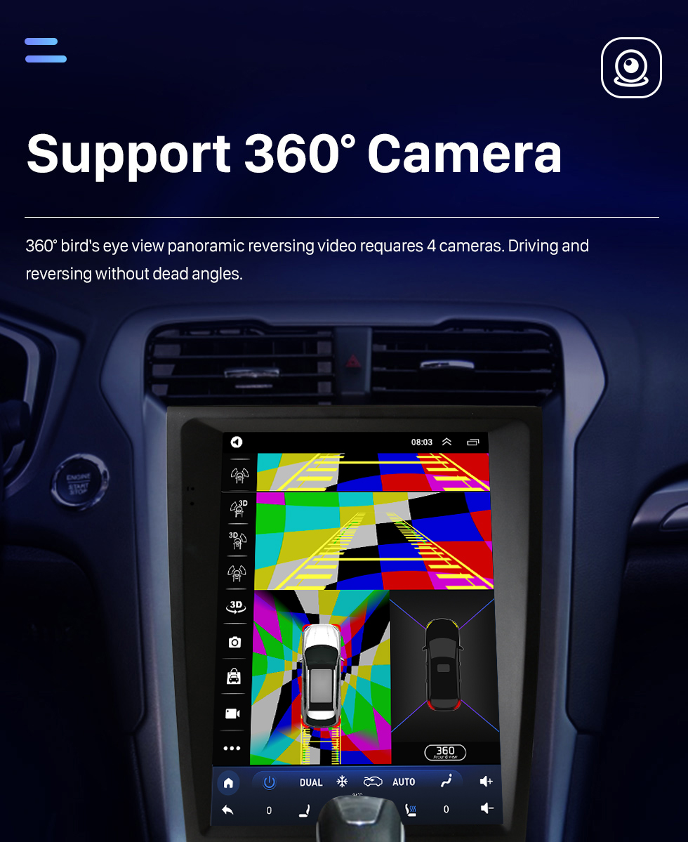 Seicane Radio de navegación GPS con pantalla táctil Android 10.0 HD de 12.1 pulgadas para Ford Mondeo Fusion MK5 2013-2018 con Bluetooth Carplay compatible con cámara TPMS AHD