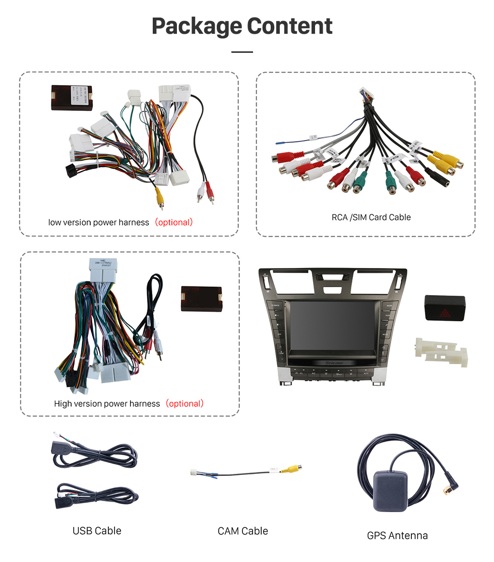 Seicane 9 pulgadas Android 13.0 para 2006 2007 2008-2011 LEXUS LS460 LS600 Sistema de navegación GPS estéreo con soporte de pantalla táctil Bluetooth Cámara de visión trasera