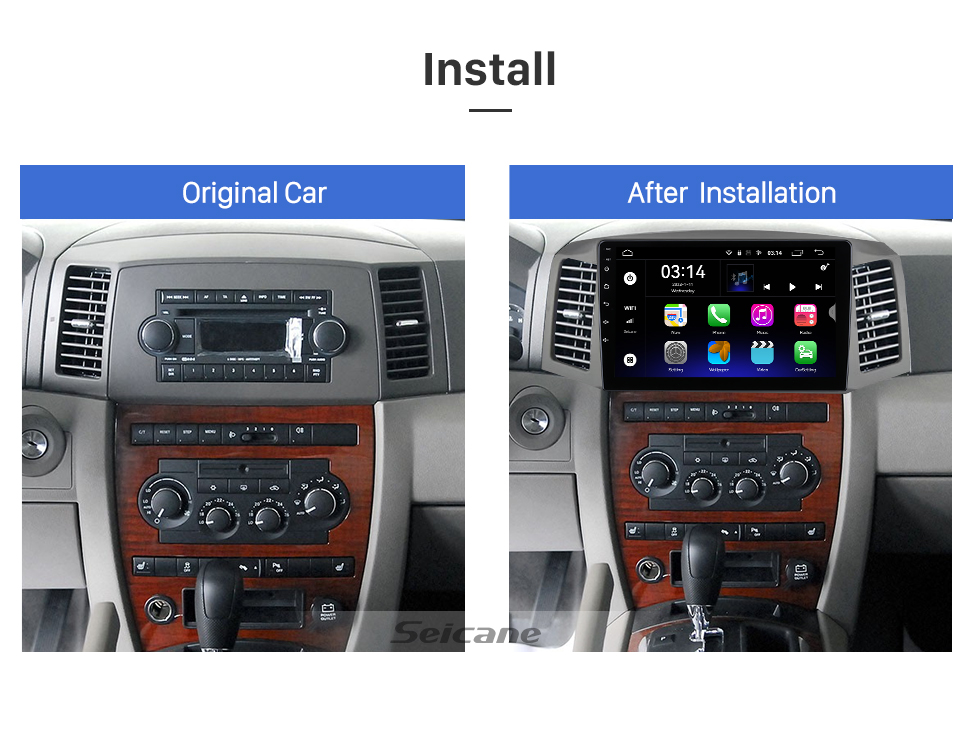 Seicane OEM 9 pouces Android 13.0 pour 2014 2015 2016 2017 2018 RENAULT TRAFIC OPEL VIVARO Radio Bluetooth HD Écran tactile Système de navigation GPS compatible Carplay DAB+
