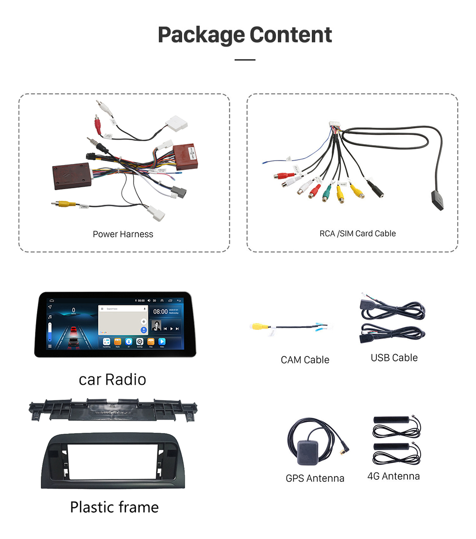 Seicane Android 12.0 Carplay 12.3 inch Full Fit Screen for 2012 2013-2015 Mazda cx-5 GPS Navigation Radio with bluetooth