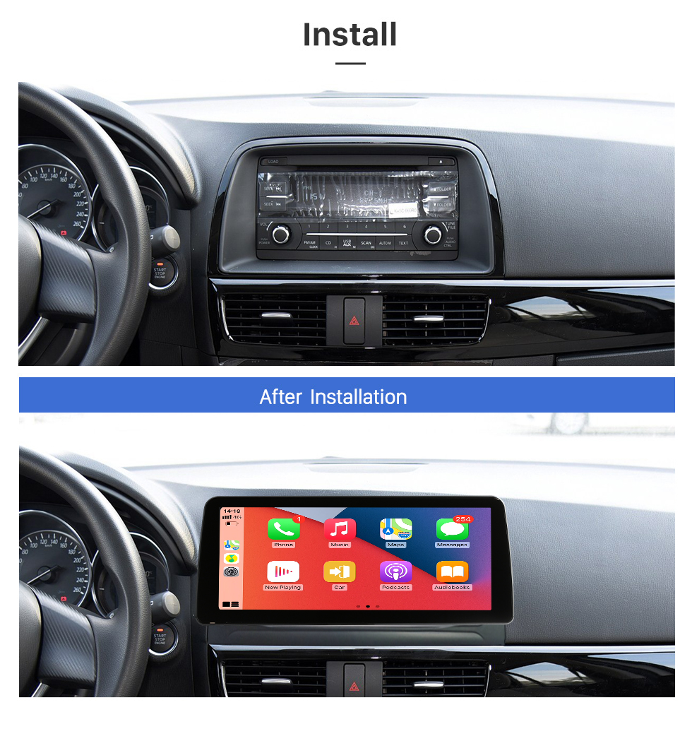 Seicane Android 12.0 Carplay 12.3 inch Full Fit Screen for 2012 2013-2015 Mazda cx-5 GPS Navigation Radio with bluetooth