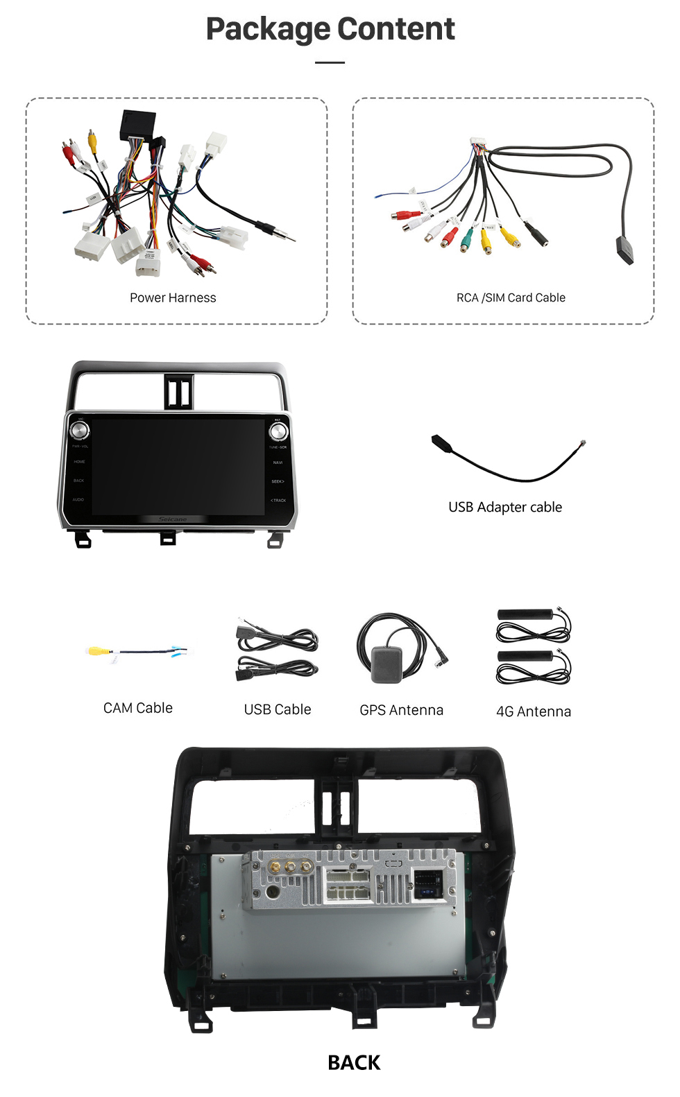 Seicane Android 12.0 For 2004-2008 Volkswagen Touran Auto A/C Radio 10.1 inch GPS Navigation System with Bluetooth HD Touchscreen Carplay support DSP