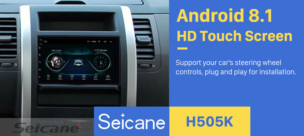 Seicane Android 8.1 Universel Radio Multimedia Player Navigation GPS Navigation Écran tactile HD 7 pouces Bluetooth USB Carplay Commande au volant