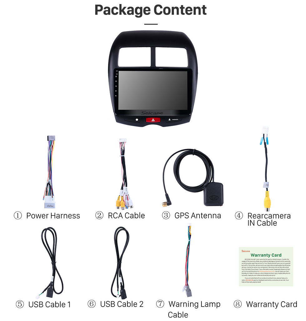 Seicane OEM Android 8.1 Radio DVD player GPS navigation system for 2010-2013 Mitsubishi ASX with Mirror link touch screen OBD2 DVR Rearview camera TV 1080P Video 3G WIFI Steering Wheel Control Bluetooth USB SD Seicane OEM Android 8.1 Radio DVD player GPS navigation system for 2010-2013 Mitsubishi ASX with Mirror link touch screen OBD2 DVR Rearview camera TV 1080P Video 3G WIFI Steering Wheel Control Bluetooth USB SD