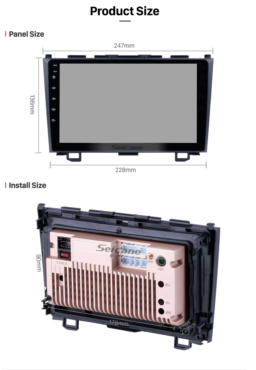 Seicane 9 Inch HD Touchscreen Radio Android 8.1 Head Unit For 2006-2011 Honda CRV Car Stereo GPS Navigation System Bluetooth Phone WIFI Support 1080P Video OBDII Steering Wheel Control USB Seicane 9 Inch HD Touchscreen Radio Android 8.1 Head Unit For 2006-2011 Honda CRV Car Stereo GPS Navigation System Bluetooth Phone WIFI Support 1080P Video OBDII Steering Wheel Control USB
