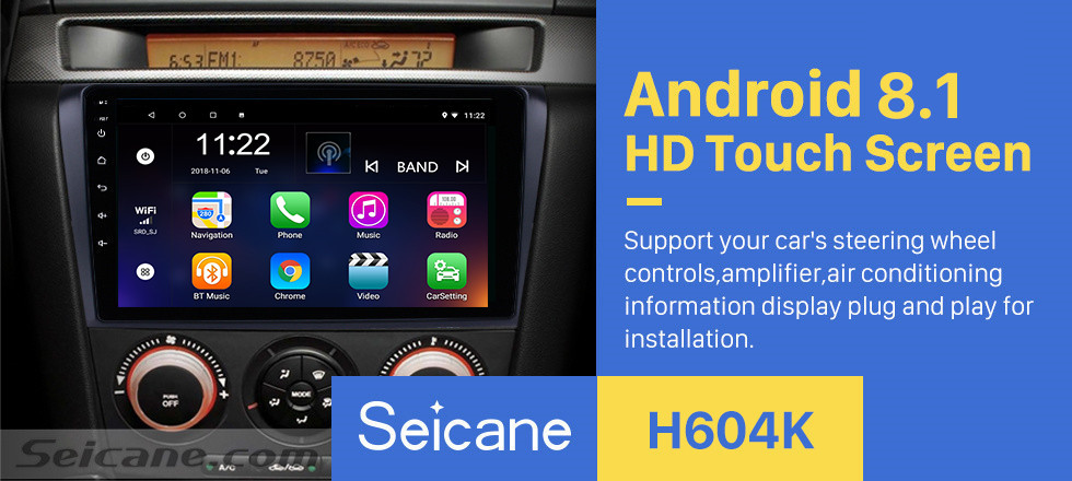 Seicane 9 pulgadas 2004 2005 2006-2009 Mazda 3 Androide 8.1 GPS Navegación GPS Reproductor de DVD Radio Bluetooth Soporte USB SD 3G WIFI Cámara de respaldo DVR OBD2 Control del volante Seicane 9 pulgadas 2004 2005 2006-2009 Mazda 3 Androide 8.1 GPS Navegación GPS Reproductor de DVD Radio Bluetooth Soporte USB SD 3G WIFI Cámara de respaldo DVR OBD2 Control del volante
