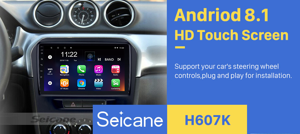 Seicane 9 inch HD Touchscreen Android 8.1 2015 2016 SUZUKI VITARA Radio Bluetooth GPS Navigation Car stereo with OBD2 WIFI Backup Camera Mirror Link Steering Wheel Control Seicane 9 inch HD Touchscreen Android 8.1 2015 2016 SUZUKI VITARA Radio Bluetooth GPS Navigation Car stereo with OBD2 WIFI Backup Camera Mirror Link Steering Wheel Control