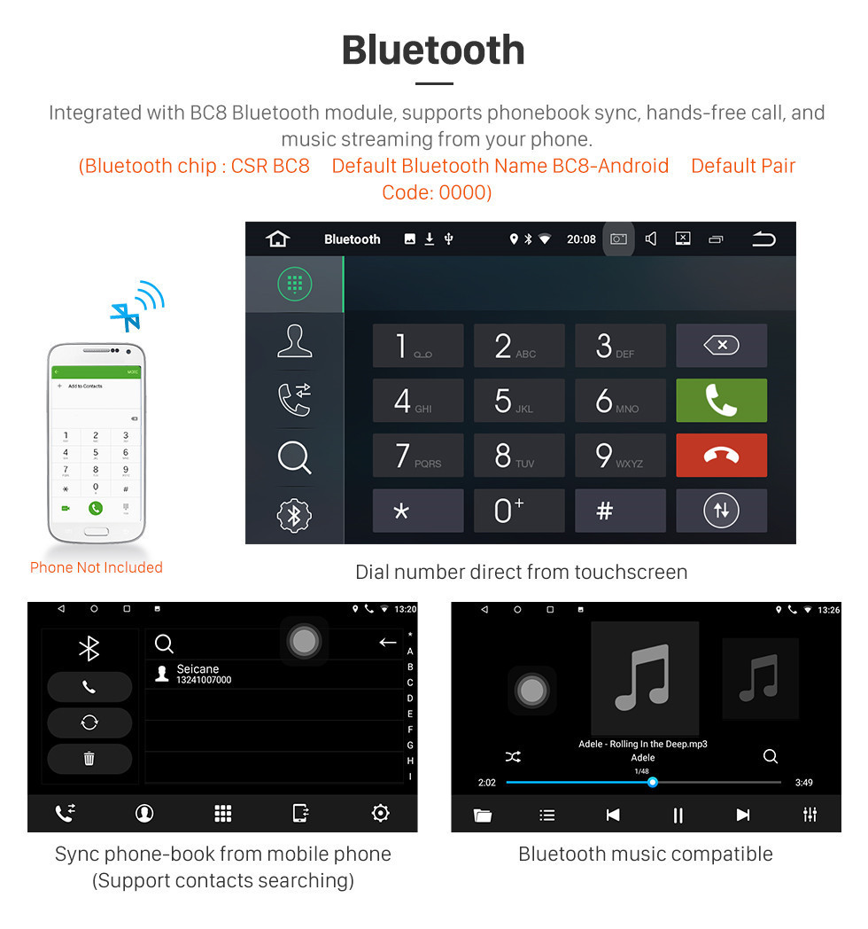 Seicane 10.1 pouces 1024 * 600 HD écran tactile Android 8.1 Radio de navigation GPS pour 2006-2011 Honda Civic avec Bluetooth WIFI OBD2 USB Audio Aux 1080P caméra de recul Seicane 10.1 pouces 1024 * 600 HD écran tactile Android 8.1 Radio de navigation GPS pour 2006-2011 Honda Civic avec Bluetooth WIFI OBD2 USB Audio Aux 1080P caméra de recul