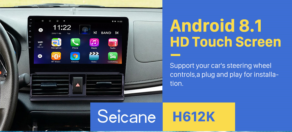 Seicane 2013 2014 2015 2016 Toyota Vios 10.1 inch HD 1024*600 Touchscreen Android 8.1 Radio GPS Navigation system with Bluetooth WIFI 1080P Video DVR Mirror Link Seicane 2013 2014 2015 2016 Toyota Vios 10.1 inch HD 1024*600 Touchscreen Android 8.1 Radio GPS Navigation system with Bluetooth WIFI 1080P Video DVR Mirror Link