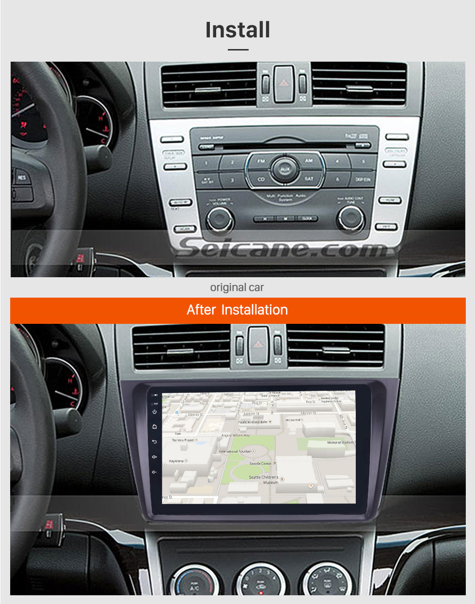 Seicane En la radio de la raya 9 pulgadas HD 1024 * 600 de la pantalla táctil del Android 8.1 para 2008 2009 2010 2011-2015 Mazda 6 Rui ala del sistema de navegación GPS de la ayuda del volante Control DVR OBDII 3G WiFi cámara de reserva DAB + Seicane En la radio de la raya 9 pulgadas HD 1024 * 600 de la pantalla táctil del Android 8.1 para 2008 2009 2010 2011-2015 Mazda 6 Rui ala del sistema de navegación GPS de la ayuda del volante Control DVR OBDII 3G WiFi cámara de reserva DAB +