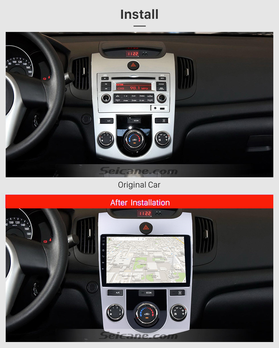 Seicane 9 inch HD Touchscreen Android 8.1 Radio GPS Navi for 2008-2012 KIA Forte(MT) with Bluetooth Music WIFI USB 1080P Video Mirror Link Seicane 9 inch HD Touchscreen Android 8.1 Radio GPS Navi for 2008-2012 KIA Forte(MT) with Bluetooth Music WIFI USB 1080P Video Mirror Link