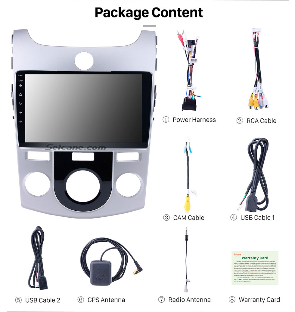 Seicane 9 inch HD Touchscreen Android 8.1 Radio GPS Navi for 2008-2012 KIA Forte(MT) with Bluetooth Music WIFI USB 1080P Video Mirror Link Seicane 9 inch HD Touchscreen Android 8.1 Radio GPS Navi for 2008-2012 KIA Forte(MT) with Bluetooth Music WIFI USB 1080P Video Mirror Link