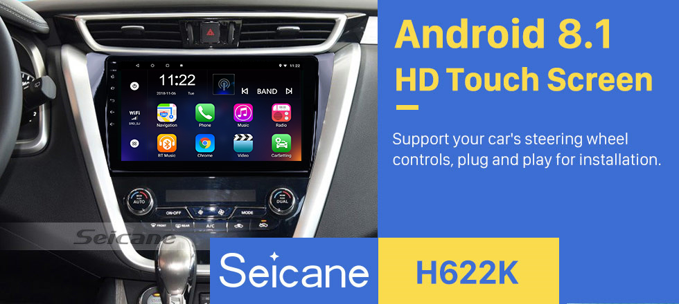 Seicane 10.1 pulgadas HD 1024 * 600 Pantalla táctil 2015 2016 2017 Nissan Murano Android 8.1 sistema de navegación GPS con OBDII cámara trasera AUX control de volante USB 1080P 3G WiFi espejo enlace TPMS DVR Bluetooth Seicane 10.1 pulgadas HD 1024 * 600 Pantalla táctil 2015 2016 2017 Nissan Murano Android 8.1 sistema de navegación GPS con OBDII cámara trasera AUX control de volante USB 1080P 3G WiFi espejo enlace TPMS DVR Bluetooth