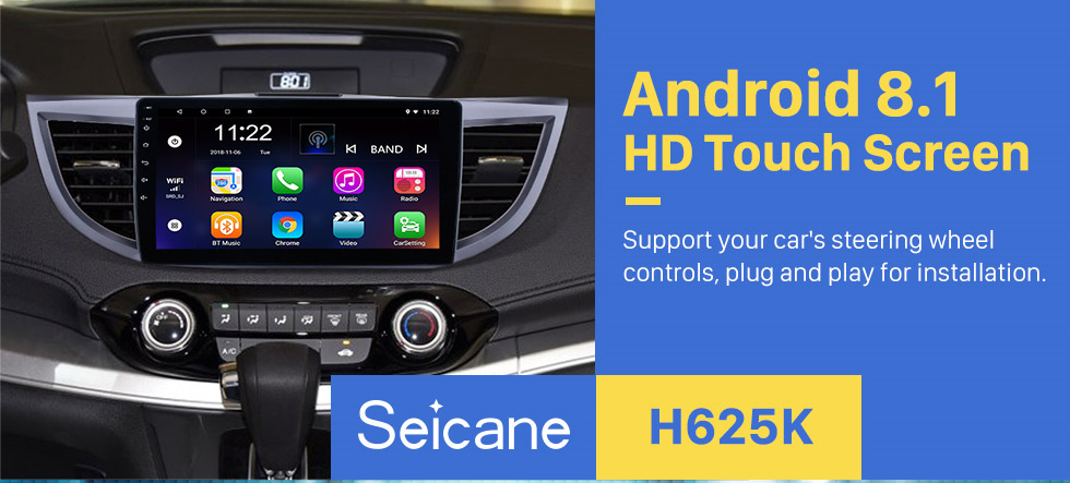 Seicane Android 8.1 10.1 pouces 2011-2015 Honda CRV HD 1024 * 600 à écran tactile Radio système de navigation GPS avec Bluetooth DVR Lien de miroir WIFI 1080P Commande au volant Seicane Android 8.1 10.1 pouces 2011-2015 Honda CRV HD 1024 * 600 à écran tactile Radio système de navigation GPS avec Bluetooth DVR Lien de miroir WIFI 1080P Commande au volant