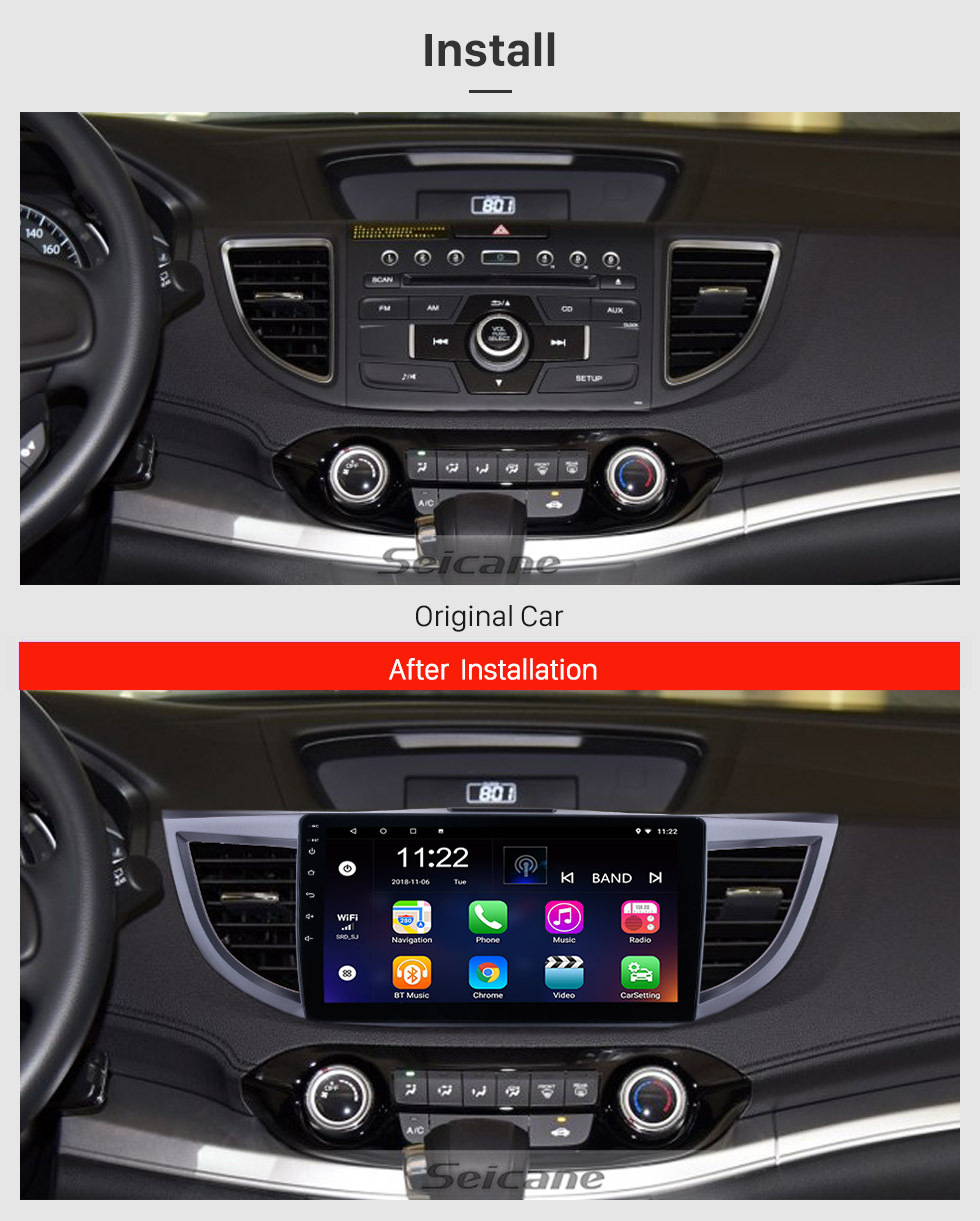 Seicane Android 8.1 10.1 pouces 2011-2015 Honda CRV HD 1024 * 600 à écran tactile Radio système de navigation GPS avec Bluetooth DVR Lien de miroir WIFI 1080P Commande au volant Seicane Android 8.1 10.1 pouces 2011-2015 Honda CRV HD 1024 * 600 à écran tactile Radio système de navigation GPS avec Bluetooth DVR Lien de miroir WIFI 1080P Commande au volant