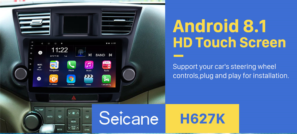 Seicane 10,1 pouces Android 8.1 dans le système de navigation GPS Bluetooth Dash pour 2014 2015 Toyota Highlander avec HD 1024 * 600 écran tactile 3G WiFi Radio RDS miroir lien OBD2 caméra de recul AUX USB USB volant contrôle Seicane 10,1 pouces Android 8.1 dans le système de navigation GPS Bluetooth Dash pour 2014 2015 Toyota Highlander avec HD 1024 * 600 écran tactile 3G WiFi Radio RDS miroir lien OBD2 caméra de recul AUX USB USB volant contrôle