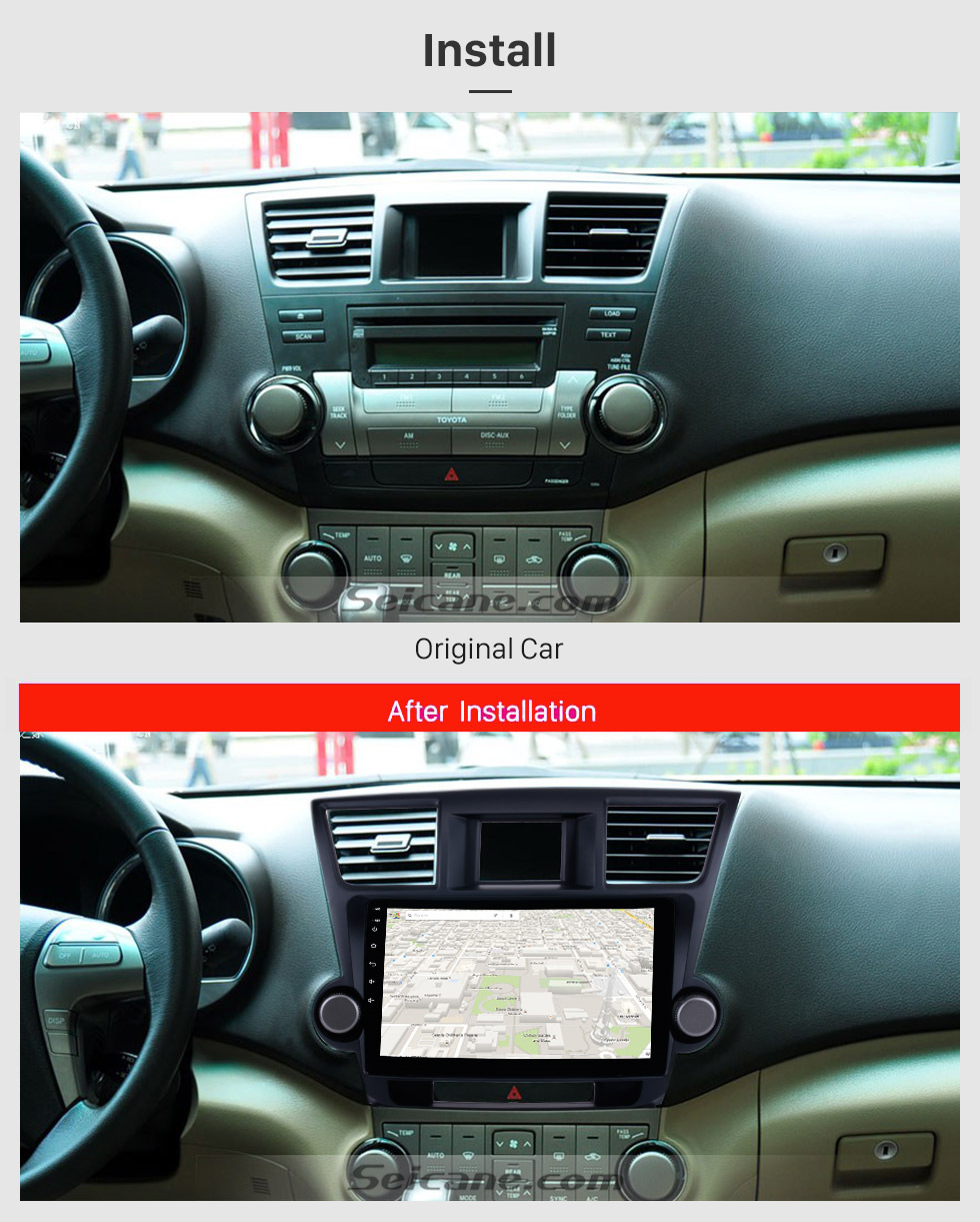 Seicane 10,1 pouces Android 8.1 dans le système de navigation GPS Bluetooth Dash pour 2014 2015 Toyota Highlander avec HD 1024 * 600 écran tactile 3G WiFi Radio RDS miroir lien OBD2 caméra de recul AUX USB USB volant contrôle Seicane 10,1 pouces Android 8.1 dans le système de navigation GPS Bluetooth Dash pour 2014 2015 Toyota Highlander avec HD 1024 * 600 écran tactile 3G WiFi Radio RDS miroir lien OBD2 caméra de recul AUX USB USB volant contrôle