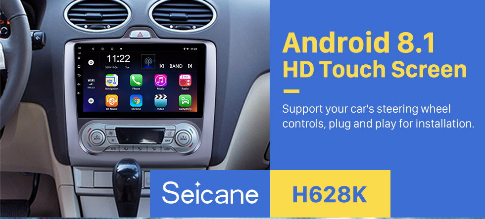 Seicane 9 Zoll HD Touchscreen Android 8.1 2004-2011 Ford Focus Exi AT Radio mit GPS Navigation WIFI Bluetooth USB Musik 1080P Video Spiegelverbindung Rückfahrkamera Seicane 9 Zoll HD Touchscreen Android 8.1 2004-2011 Ford Focus Exi AT Radio mit GPS Navigation WIFI Bluetooth USB Musik 1080P Video Spiegelverbindung Rückfahrkamera