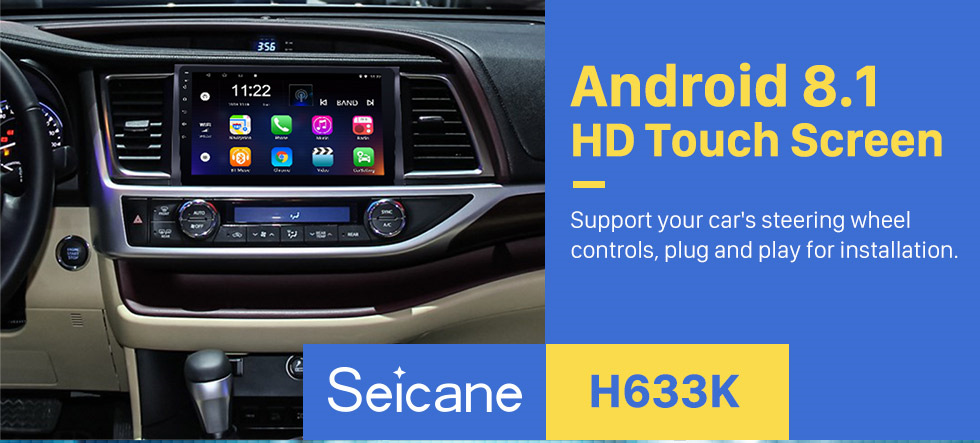 Seicane 10,1 polegadas 2015 Toyota Highlander Android 8.1 Sistema de Navegação GPS 1024 * 600 Touchscreen Rádio Bluetooth OBD2 DVR Câmera de visão traseira TV 1080P WIFI Espelho ligação controle de volante Seicane 10,1 polegadas 2015 Toyota Highlander Android 8.1 Sistema de Navegação GPS 1024 * 600 Touchscreen Rádio Bluetooth OBD2 DVR Câmera de visão traseira TV 1080P WIFI Espelho ligação controle de volante