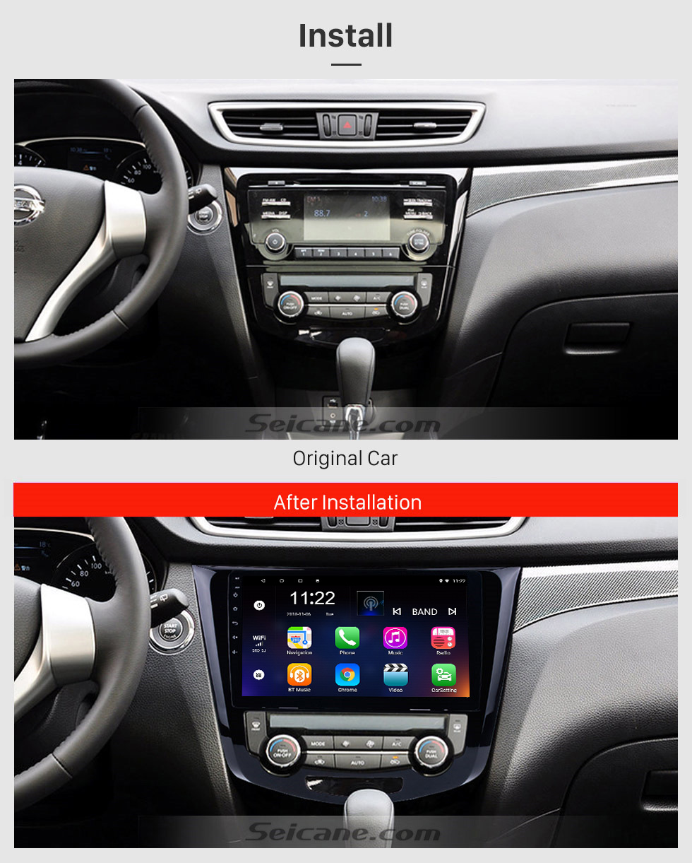 Seicane 10,1 Zoll Android 8.1 2014 Nissan QashQai X-Trail Radio Bluetooth Aftermarket OEM GPS-System 3G WiFi TV-Spiegel-Link Seicane 10,1 Zoll Android 8.1 2014 Nissan QashQai X-Trail Radio Bluetooth Aftermarket OEM GPS-System 3G WiFi TV-Spiegel-Link