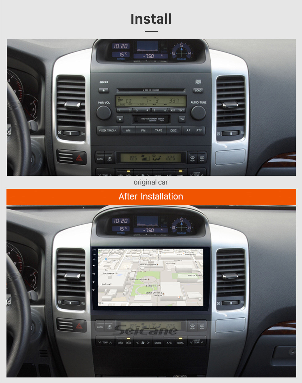 Seicane Android 8.1 2004 2005 2006 2007 2008 2009 Toyota Prado Радио GPS-навигационная система с блютуз HD Сенсорный экран WIFI 1080P DVR Зеркальная ссылка Камера заднего вида Seicane Android 8.1 2004 2005 2006 2007 2008 2009 Toyota Prado Радио GPS-навигационная система с блютуз HD Сенсорный экран WIFI 1080P DVR Зеркальная ссылка Камера заднего вида
