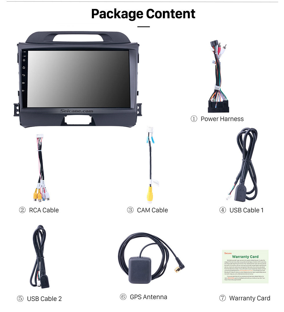 Seicane 9 inch HD 1024*600 Touchscreen Radio for 2010-2015 KIA Sportage Android 8.1 with GPS Navigation Audio system Bluetooth Music USB Aux WIFI 1080P TV Mirror Link DVR Seicane 9 inch HD 1024*600 Touchscreen Radio for 2010-2015 KIA Sportage Android 8.1 with GPS Navigation Audio system Bluetooth Music USB Aux WIFI 1080P TV Mirror Link DVR