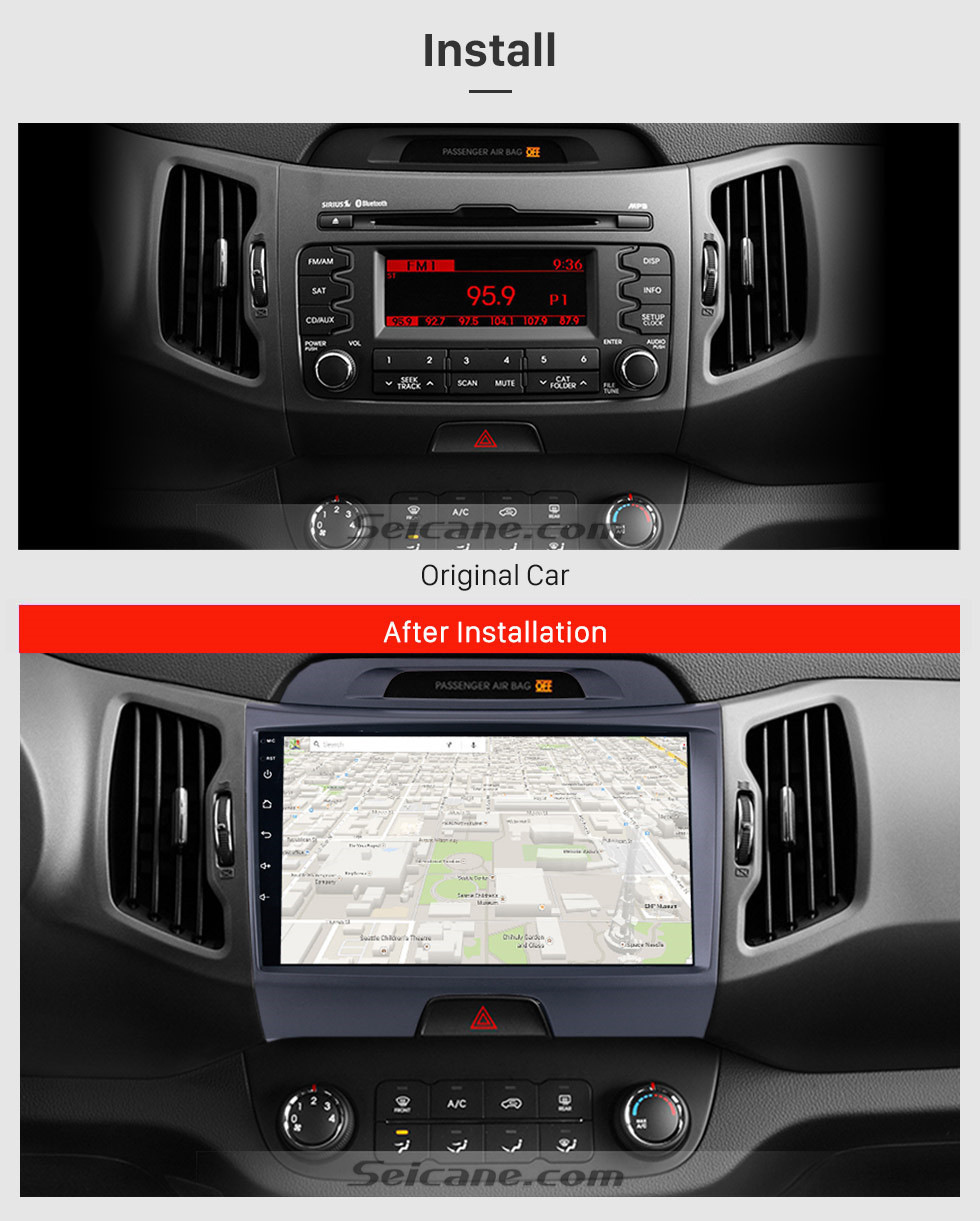 Seicane 9 inch HD 1024*600 Touchscreen Radio for 2010-2015 KIA Sportage Android 8.1 with GPS Navigation Audio system Bluetooth Music USB Aux WIFI 1080P TV Mirror Link DVR Seicane 9 inch HD 1024*600 Touchscreen Radio for 2010-2015 KIA Sportage Android 8.1 with GPS Navigation Audio system Bluetooth Music USB Aux WIFI 1080P TV Mirror Link DVR