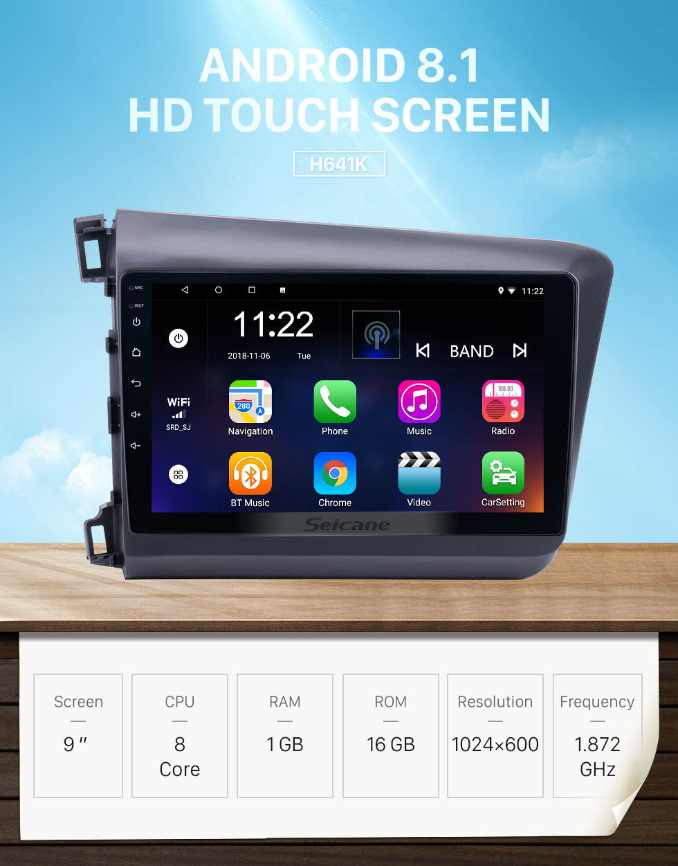 Seicane 10,1 polegadas Android 8.1 Rádio GPS Car Audio System para 2012 Honda Civic LHD com Bluetooth Música 3G WiFi LinkMirror OBD2 HD 1024 * 600 Multi-touch Tela Capacitiva Seicane 10,1 polegadas Android 8.1 Rádio GPS Car Audio System para 2012 Honda Civic LHD com Bluetooth Música 3G WiFi LinkMirror OBD2 HD 1024 * 600 Multi-touch Tela Capacitiva