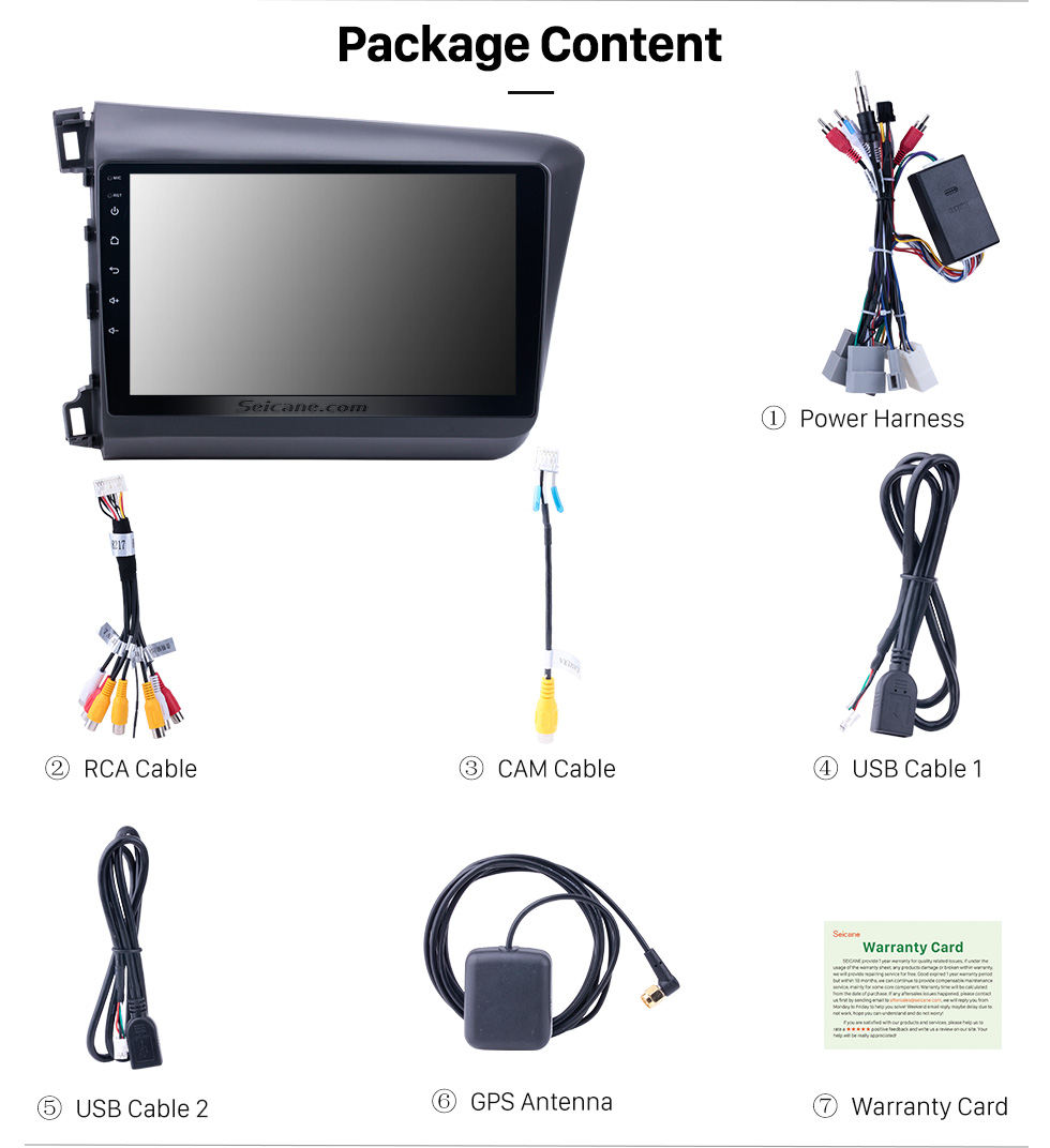 Seicane 10.1 polegadas Android 8.1 Radio GPS Car Audio System para 2012 Honda Civic com Musical Bluetooth 3G WiFi Ligação de espelho OBD2 HD 1024 * 600 Multi-touch Capacitiva de Tela Seicane 10.1 polegadas Android 8.1 Radio GPS Car Audio System para 2012 Honda Civic com Musical Bluetooth 3G WiFi Ligação de espelho OBD2 HD 1024 * 600 Multi-touch Capacitiva de Tela