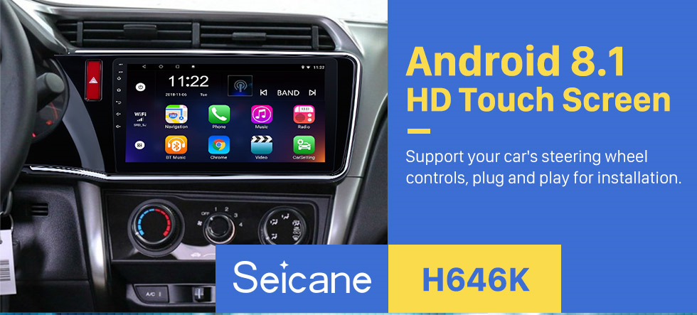 Seicane 2014 2015 2016 2017 Honda CITY Left Android 8.1 10.1 inch HD 1024*600 Touchscreen Radio GPS Sat Nav support WIFI USB Bluetooth Music Audio system 1080P Mirror link DVR OBD2 Seicane 2014 2015 2016 2017 Honda CITY Left Android 8.1 10.1 inch HD 1024*600 Touchscreen Radio GPS Sat Nav support WIFI USB Bluetooth Music Audio system 1080P Mirror link DVR OBD2