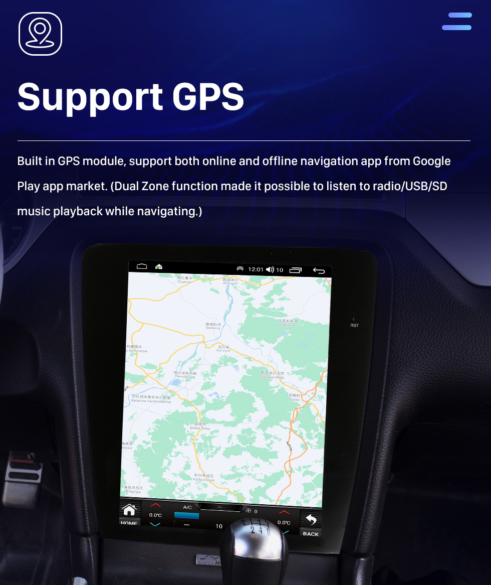 Seicane 12,1 pouces Android 10.0 HD Radio de navigation GPS à écran tactile pour Mitsubishi Pajero Sport V93 V97 V98 2016-2019 avec prise en charge Bluetooth Carplay TPMS