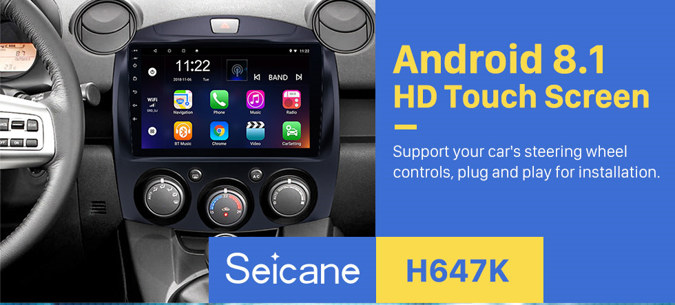 Seicane Reproductor de radio de la navegación del GPS del androide 8.1 de la pulgada 8 para 2007-2014 MAZDA 2 / Jinxiang / DE / tercera generación con Bluetooth USB WIFI OBD2 DVR acoplamiento del espejo 1080P Seicane Reproductor de radio de la navegación del GPS del androide 8.1 de la pulgada 8 para 2007-2014 MAZDA 2 / Jinxiang / DE / tercera generación con Bluetooth USB WIFI OBD2 DVR acoplamiento del espejo 1080P