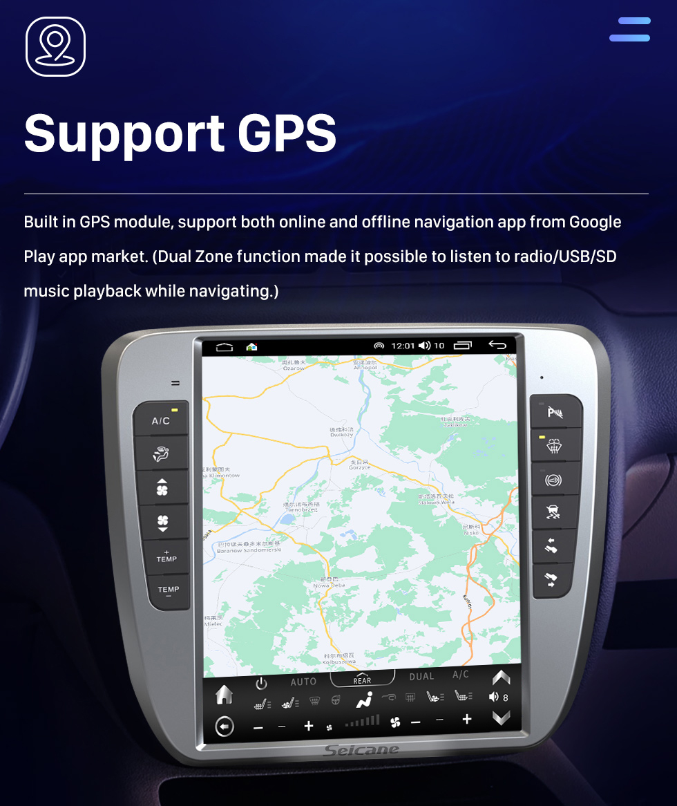 Seicane Carplay 13 Zoll Android 10.0 HD Touchscreen Android Auto GPS Navigationsradio für 2007 2008 2009–2014 Chevy Chevrolet Tahoe Silverado GMC YUkon mit Bluetooth