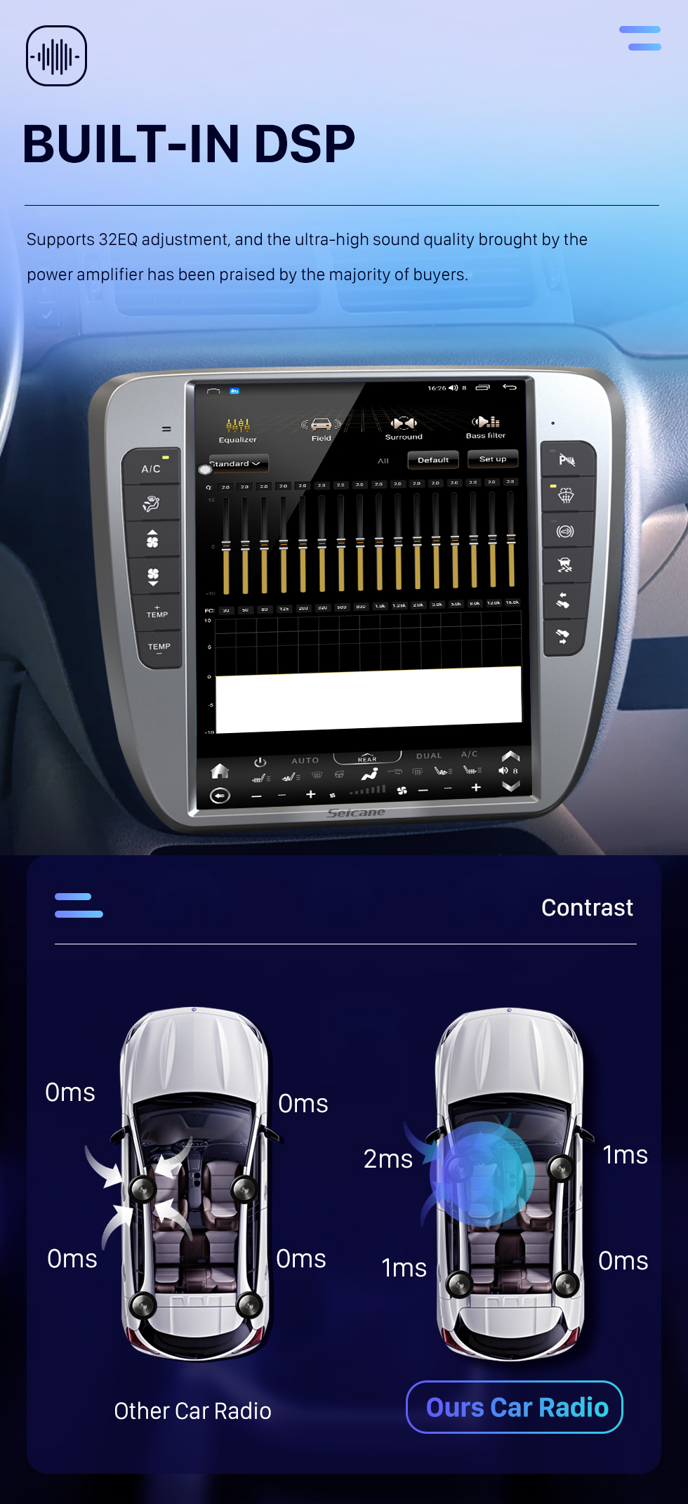 Seicane Carplay 13-дюймовый сенсорный экран Android 10.0 HD Android Auto GPS-навигатор для 2007 2008 2009-2014 Chevy Chevrolet Tahoe Silverado GMC YUkon с Bluetooth