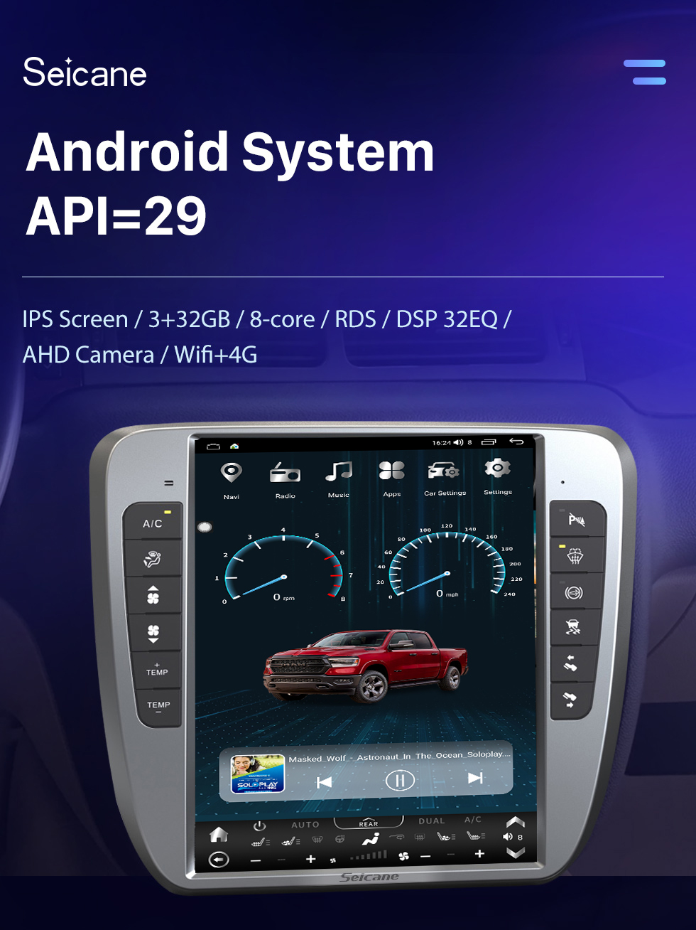 Seicane Carplay 13-дюймовый сенсорный экран Android 10.0 HD Android Auto GPS-навигатор для 2007 2008 2009-2014 Chevy Chevrolet Tahoe Silverado GMC YUkon с Bluetooth