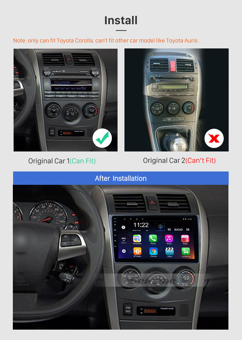 9 Zoll 2006 2012 Toyota Corolla Reines Android 8 1 Gps