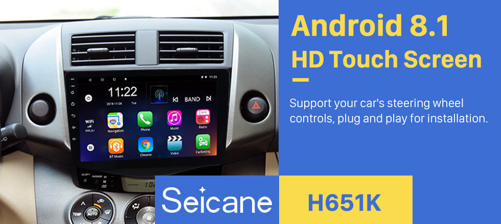 Seicane 2007-2013 Toyota RAV4 Android 8.1 Radio 9 inch HD Touchscreen GPS Navigation Steering Wheel control WIFI USB Bluetooth support DVR Backup Camera TV Video Seicane 2007-2013 Toyota RAV4 Android 8.1 Radio 9 inch HD Touchscreen GPS Navigation Steering Wheel control WIFI USB Bluetooth support DVR Backup Camera TV Video