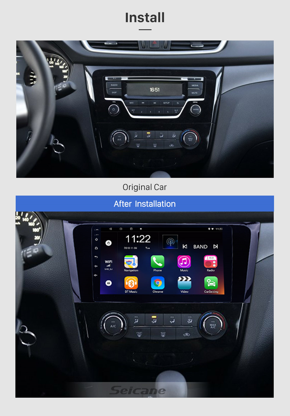 Seicane 9 inch Android 8.1 GPS Radio Bluetooth Multimedia Navigation System for 2013 2014 Nissan X-Trail with 3G WiFi Mirror Link Touch Screen OBD2 Steering Wheel Control Auto A/V USB SD Seicane 9 inch Android 8.1 GPS Radio Bluetooth Multimedia Navigation System for 2013 2014 Nissan X-Trail with 3G WiFi Mirror Link Touch Screen OBD2 Steering Wheel Control Auto A/V USB SD