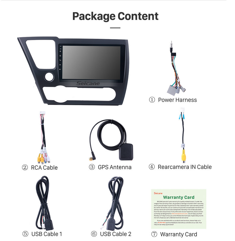 Seicane 9 inch 2014 2015 2016 2017 HONDA CIVIC Android 8.1 HD Touchscreen Radio GPS Navigation head unit with Bluetooth WIFI Rearview camera AUX 1080P OBDII DVR Mirror Link Seicane 9 inch 2014 2015 2016 2017 HONDA CIVIC Android 8.1 HD Touchscreen Radio GPS Navigation head unit with Bluetooth WIFI Rearview camera AUX 1080P OBDII DVR Mirror Link