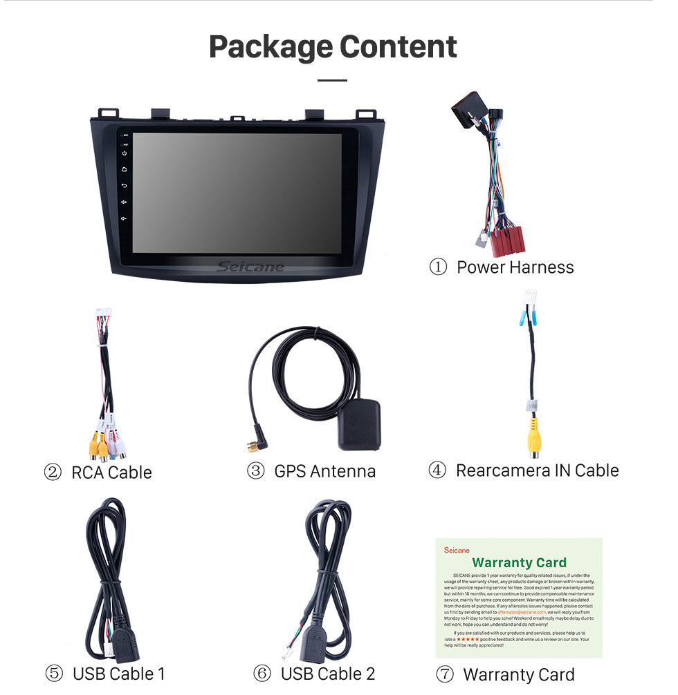 Seicane 9 inch Touch Screen Android 8.1 Car Radio for 2009 2010 2011 2012 MAZDA 3 with GPS Sat Nav Bluetooth WIFI USB OBD2 Rearview Camera Mirror Link 1080P Seicane 9 inch Touch Screen Android 8.1 Car Radio for 2009 2010 2011 2012 MAZDA 3 with GPS Sat Nav Bluetooth WIFI USB OBD2 Rearview Camera Mirror Link 1080P