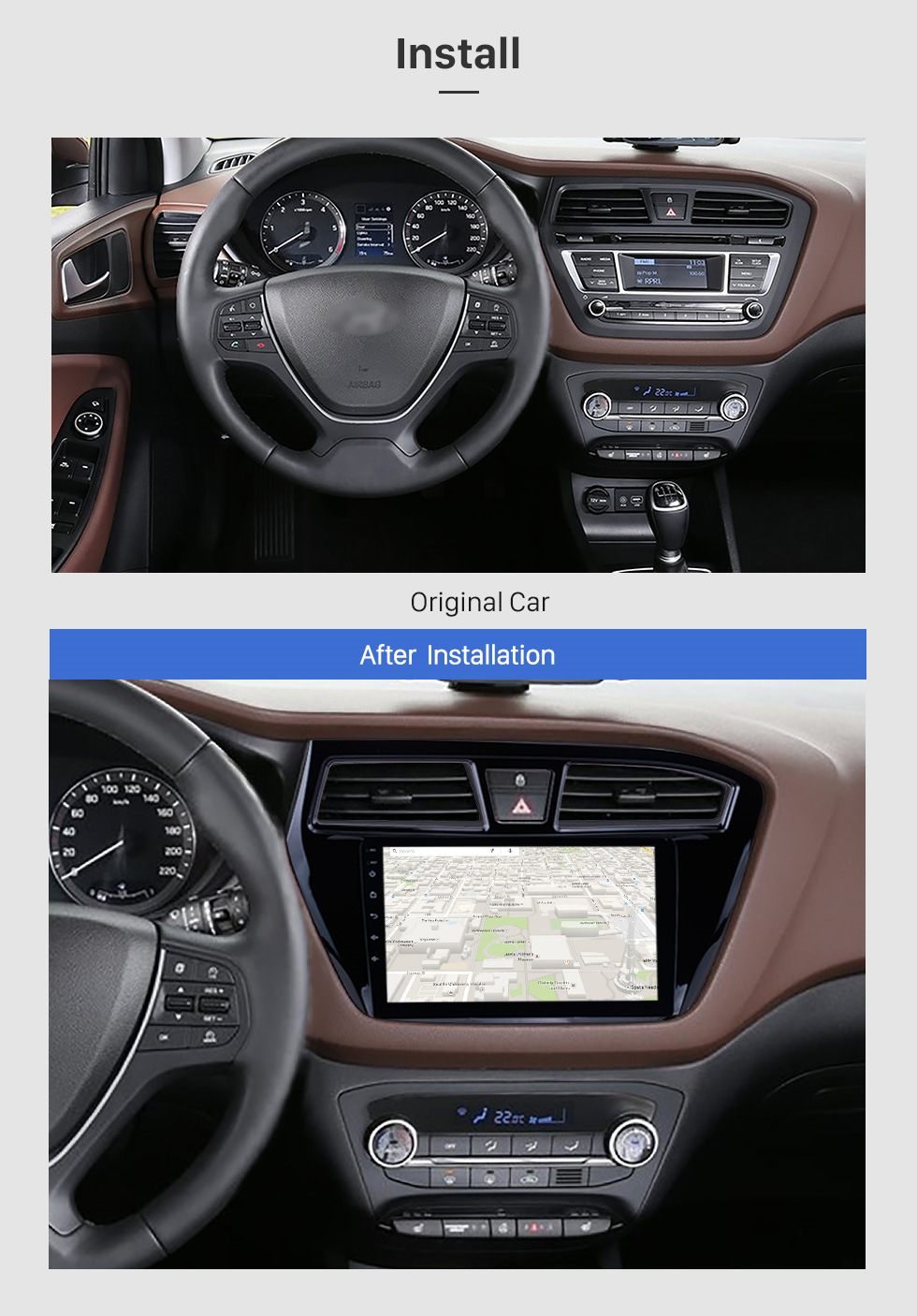 Seicane 9 inch HD Touch Screen Android 8.1 Radio GPS Navigation for 2014 2015 HYUNDAI I20 LHD with Bluetooth USB Music WIFI Mirror Link DVR OBD2 Seicane 9 inch HD Touch Screen Android 8.1 Radio GPS Navigation for 2014 2015 HYUNDAI I20 LHD with Bluetooth USB Music WIFI Mirror Link DVR OBD2