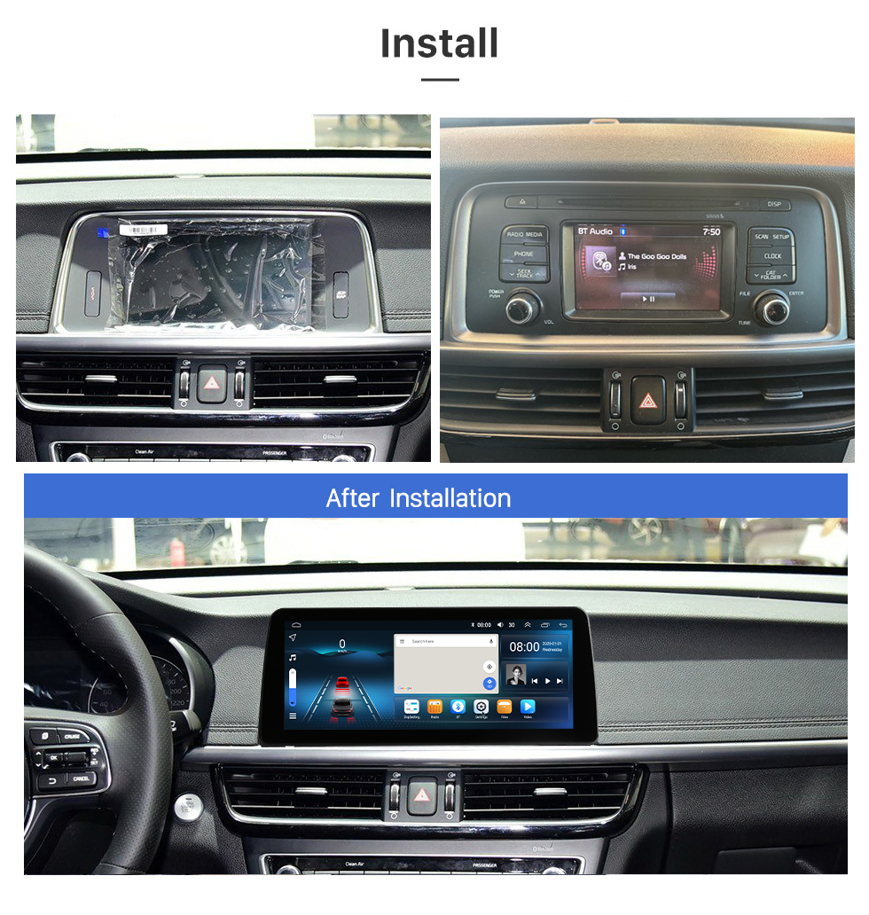 Seicane Tela sensível ao toque HD de 12,3 polegadas Android 12.0 para 2016 2017 2018-2019 KIA K5 Sistema de navegação GPS DVD player para carro com reparo de rádio automotivo Wi-Fi Suporte para navegação pós-venda HD TV digital