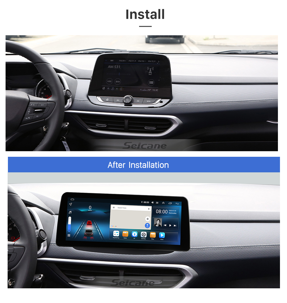 Seicane 12,3 Zoll Android 12.0 für 2008 2009–2013 Honda Accord 8 2011 2012 Honda Crosstour Stereo-GPS-Navigationssystem mit Bluetooth-Touchscreen-Unterstützung Rückfahrkamera