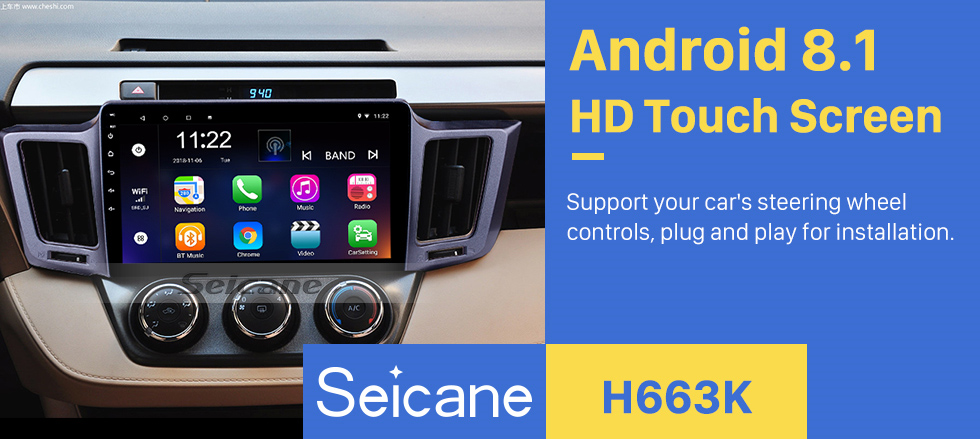 Seicane 2013-2016 Toyota RAV4 10.1 inch Android 8.1 GPS Sat Nav In Car with Touch Screen 3G WiFi AM FM Radio Bluetooth Music USB Mirror Link support OBD2 Backup Camera DVR Steering Wheel Control Seicane 2013-2016 Toyota RAV4 10.1 inch Android 8.1 GPS Sat Nav In Car with Touch Screen 3G WiFi AM FM Radio Bluetooth Music USB Mirror Link support OBD2 Backup Camera DVR Steering Wheel Control