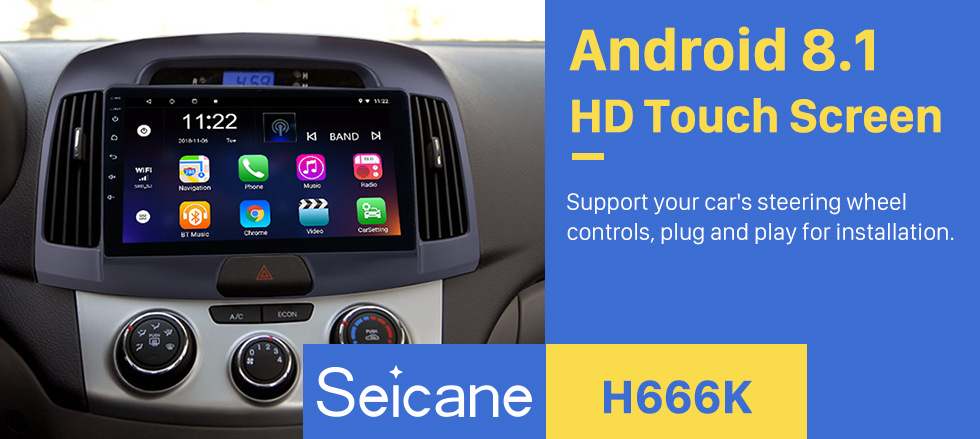 Seicane 9 pulgadas 2007-2011 Hyundai Elantra Android 8.1 Radio Sistema de navegación GPS con Mirror link Bluetooth OBD2 DVR TV digital TPMS Control del volante Seicane 9 pulgadas 2007-2011 Hyundai Elantra Android 8.1 Radio Sistema de navegación GPS con Mirror link Bluetooth OBD2 DVR TV digital TPMS Control del volante